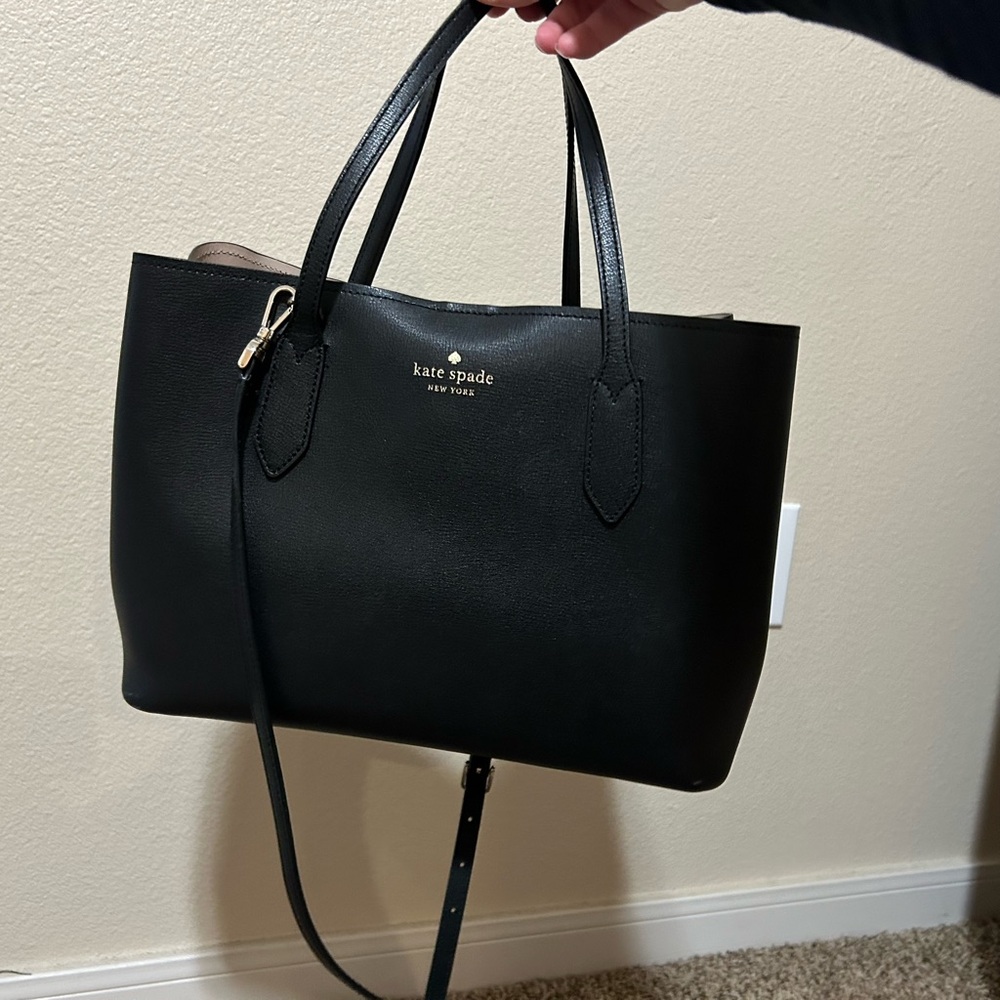 Kate Spade Black Leather Tote Bag